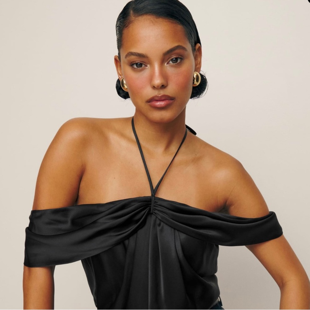 Reformation Nancy Silk Top